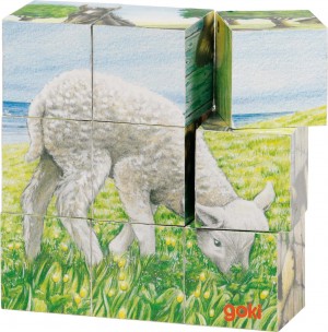 Goki - Baby Animal Cube Puzzle